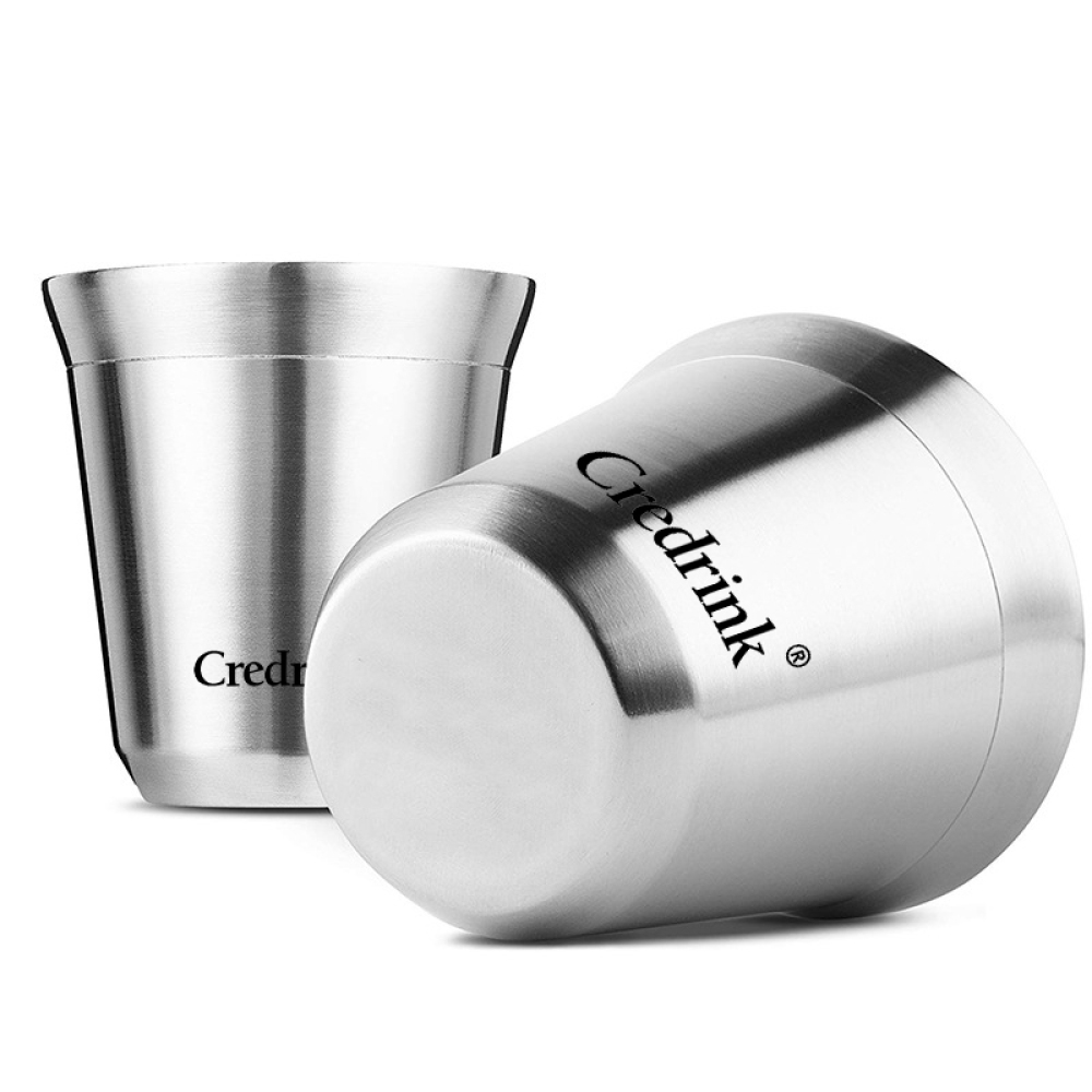 Mate de calabaza de acero inoxidable de 80 ml de Credrink, taza de té de doble pared para yerba mate