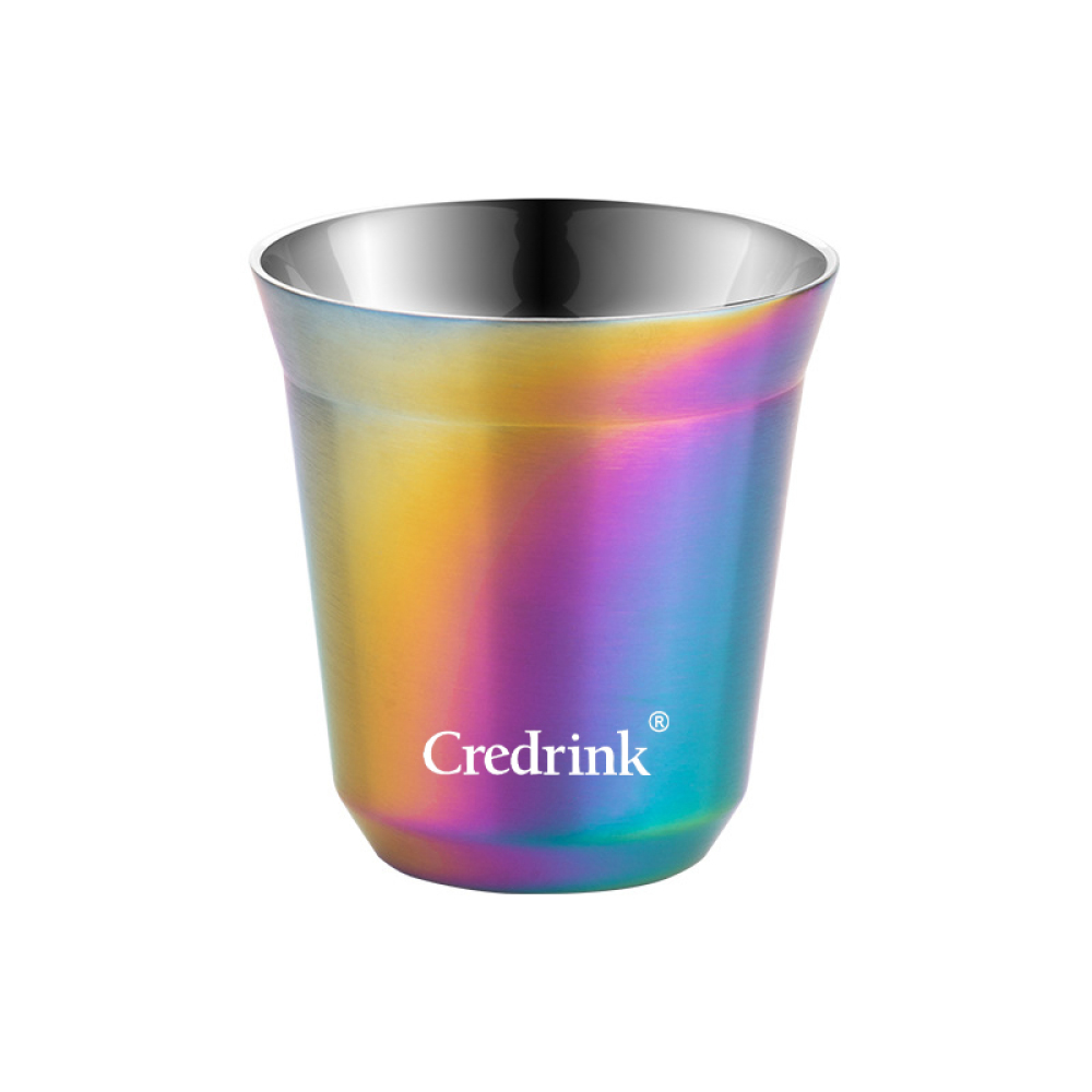 Mate de calabaza de acero inoxidable de 80 ml de Credrink, taza de té de doble pared para yerba mate