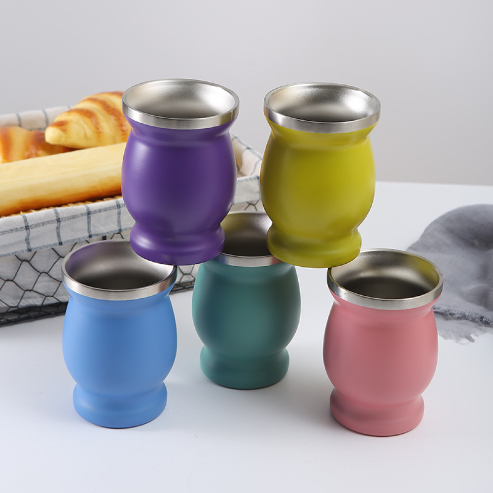 Credrink Yerba Mate Cup 120ml/4oz Stainless Steel Mate Gourd Double Walled Tea Cup for Yerba Mate