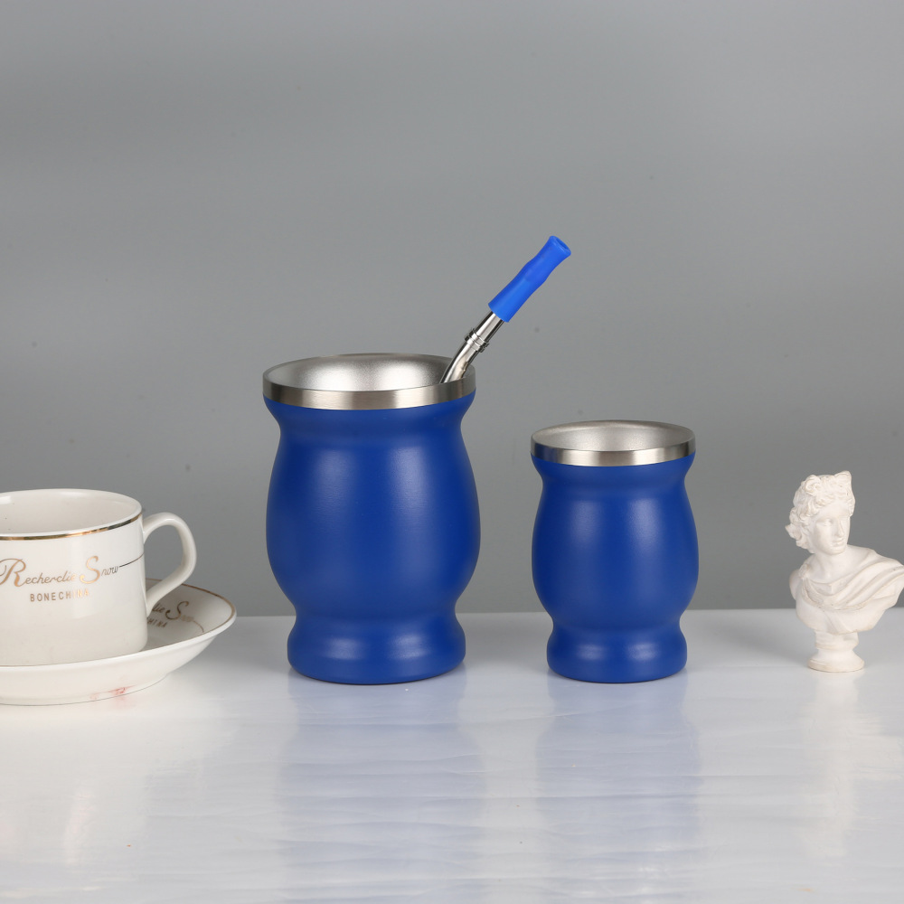 Credrink Yerba Mate Cup 120ml/4oz Stainless Steel Mate Gourd Double Walled Tea Cup for Yerba Mate