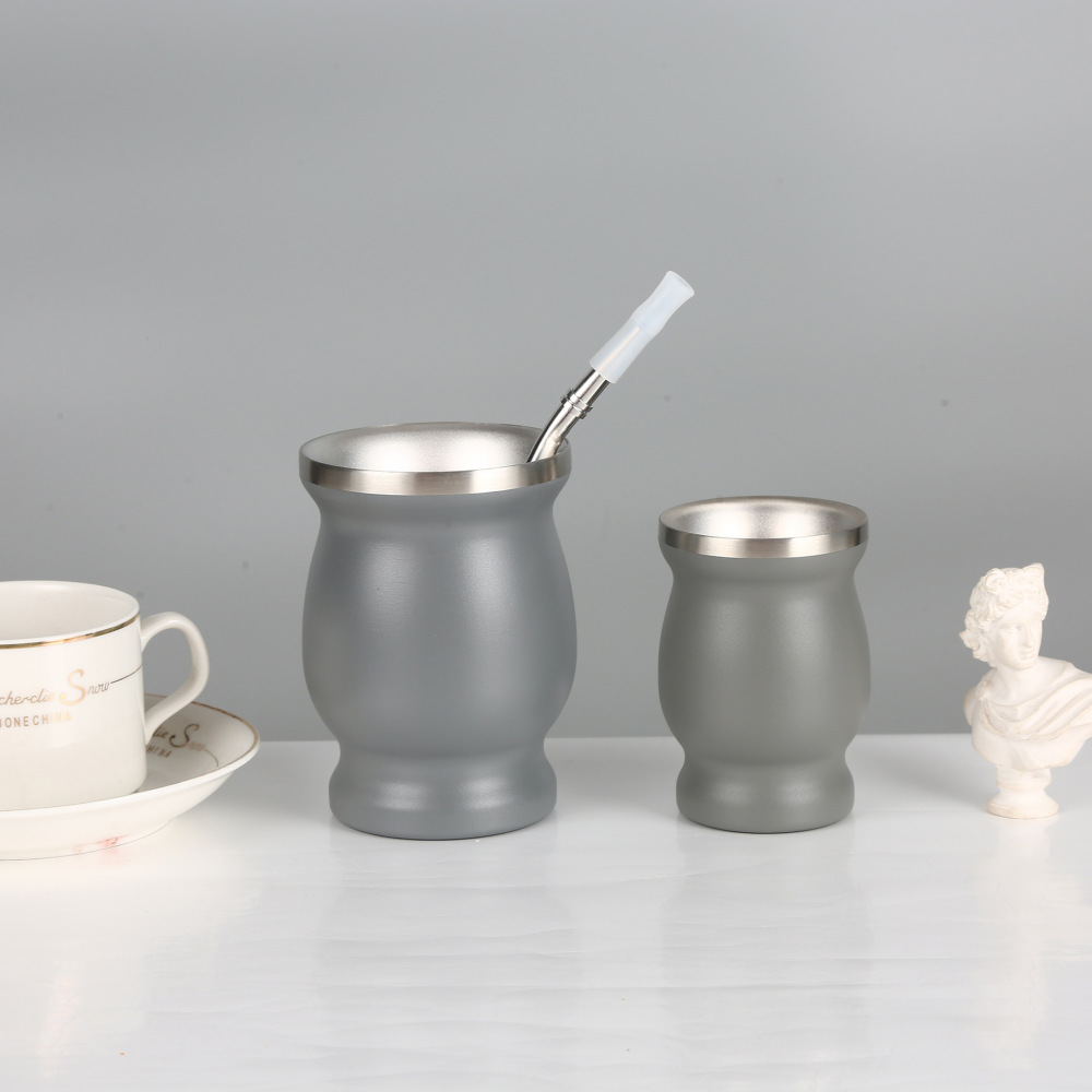 Credrink Yerba Mate Cup 120ml/4oz Stainless Steel Mate Gourd Double Walled Tea Cup for Yerba Mate