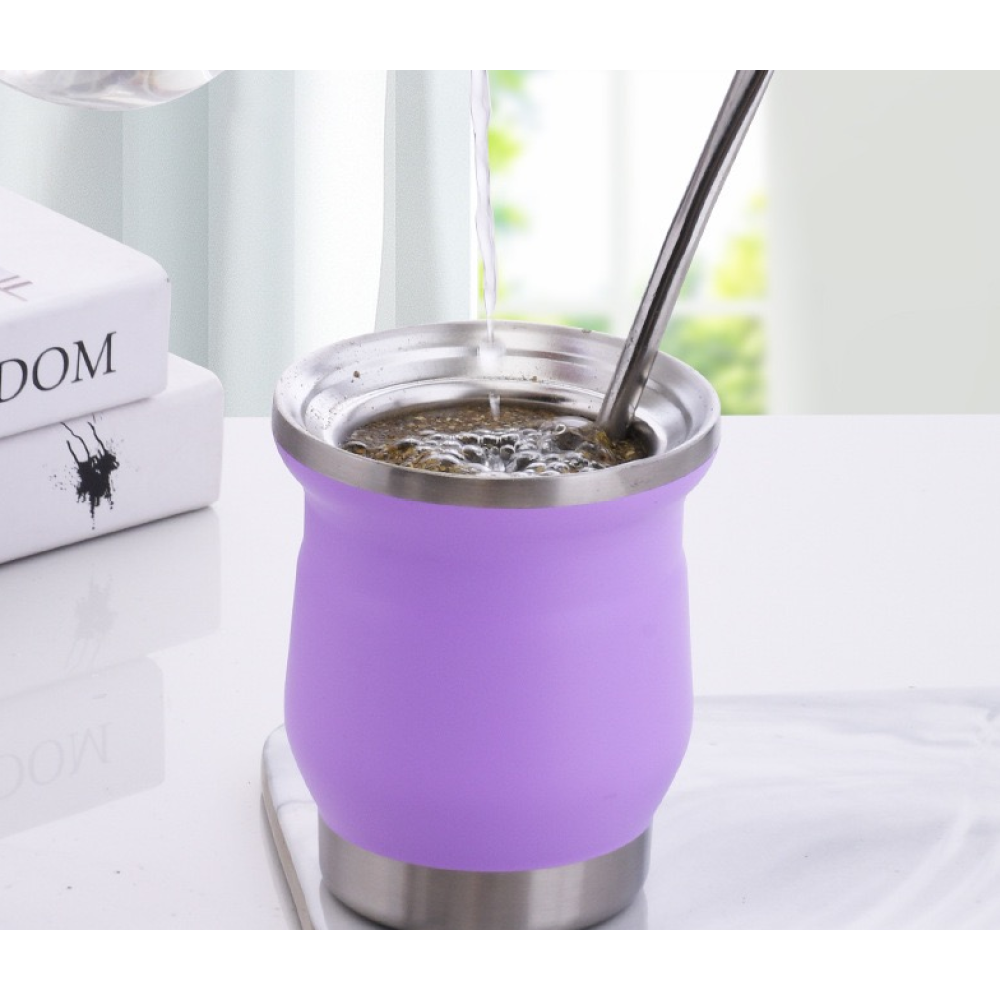 Mate de acero inoxidable de 260 ml con doble pared de Credrink