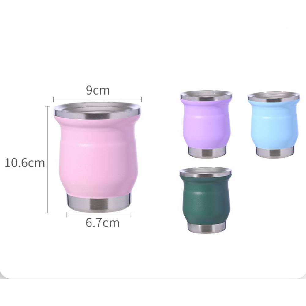 Mate de acero inoxidable de 260 ml con doble pared de Credrink