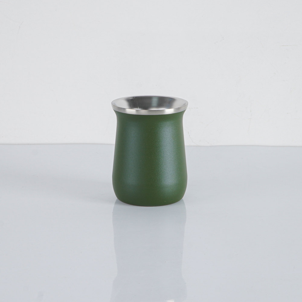 Credrink 8oz Yerba Mate Cup Stainless Steel double wall Mate Cup with 1 Bombillas Double Wall Vacuum Insulated Yerba Mate Gourd Unique Mate Cup plus thermo And Bombilla Set