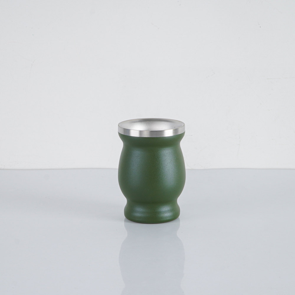 Credrink 8oz Yerba Mate Cup Stainless Steel double wall Mate Cup with 1 Bombillas Double Wall Vacuum Insulated Yerba Mate Gourd Unique Mate Cup plus thermo And Bombilla Set