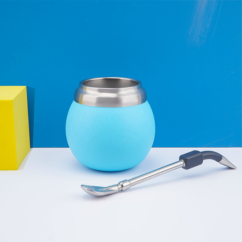 Mate de acero inoxidable de doble pared de Credrink, 210 ml, 7 oz, para yerba mate