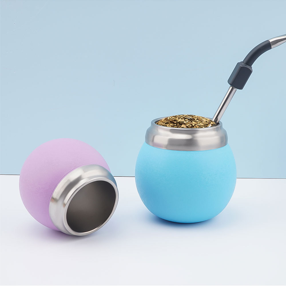 Mate de acero inoxidable de doble pared de Credrink, 210 ml, 7 oz, para yerba mate