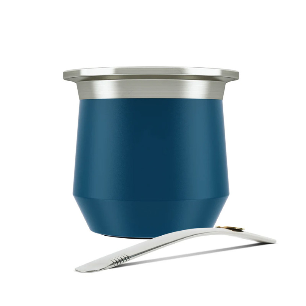 Credrink 8oz Yerba Mate Cup Stainless Steel double wall Mate Cup with 1 Bombillas Double Wall Vacuum Insulated Yerba Mate Gourd Unique Mate Cup plus thermo And Bombilla Set