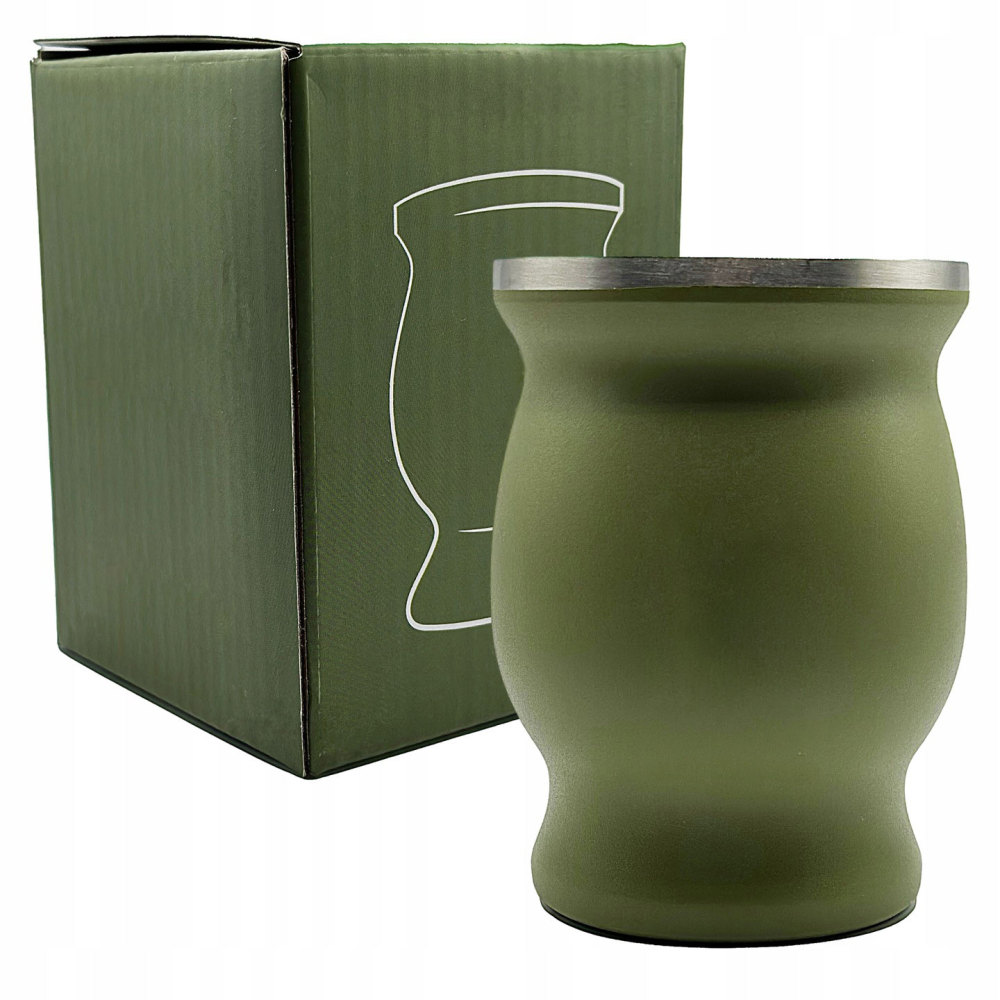 Ensemble de tasse à maté et de bombilla à double paroi en acier inoxydable moulu de 8 oz de Credrink - L'ensemble Yerba Mate comprend une tasse à maté Yerba avec une paille à maté Bombillas