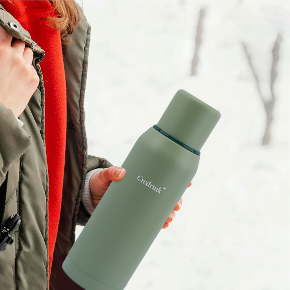 Credrink 32 унций термос из нержавеющей стали для горячих и холодных напитков с герметичной крышкой и встроенной чашкой тройная изоляция стенок сохраняет тепло 24 часа в сутки, идеально подходит для кофе и чая, можно мыть в посудомоечной машине