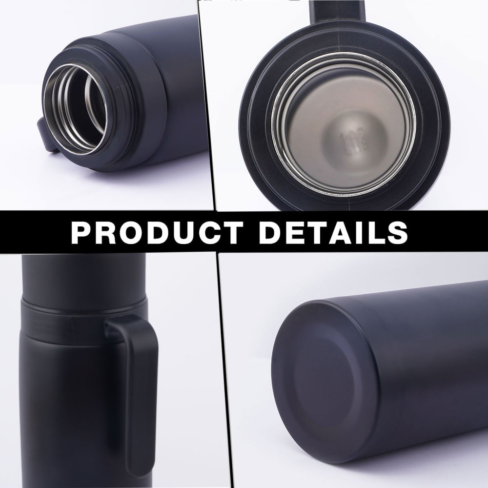 Botella Termo Credrink Mate - fabricada en acero inoxidable - media asa - Un termo especialmente diseñado para tomar mate Color plata 32 OZ Libre de BPA También apto para frío