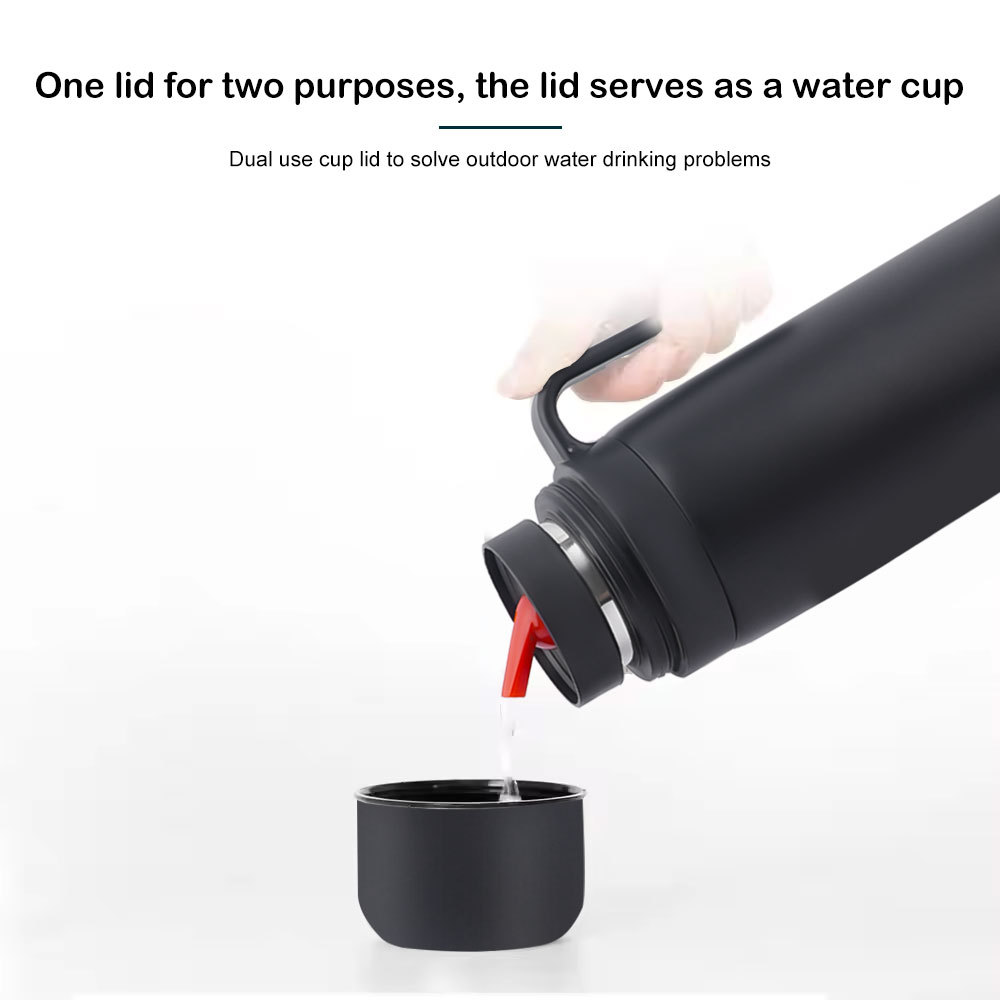 Botella Termo Credrink Mate - fabricada en acero inoxidable - media asa - Un termo especialmente diseñado para tomar mate Color plata 32 OZ Libre de BPA También apto para frío