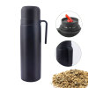 Credrink Mate Termo Water Bottle- made of stainless steel - half handle - A termo specially designed for drinking mate Silver color  32 OZ BPA Free Also suitable for cold