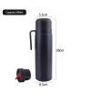 Credrink Mate Termo Water Bottle- made of stainless steel - half handle - A termo specially designed for drinking mate Silver color  32 OZ BPA Free Also suitable for cold