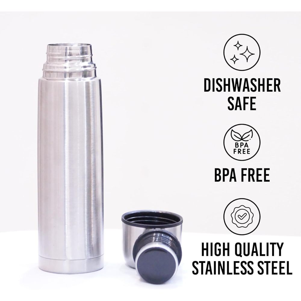 Credrink Meilleur thermos à café en acier inoxydable sans BPA Triple paroi isolée Eau chaude Boissons froides pendant des heures Parfait pour le vélo Sac à dos Camping Bureau