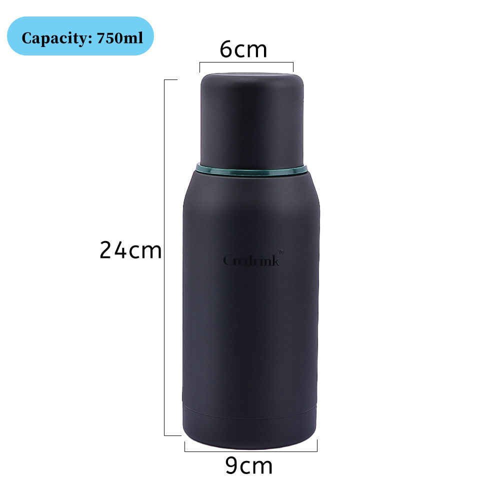 Credrink 25oz fat Insulated Stainless Steel Thermos Beverages with Leak Proof Lid & Built-in Cup double Wall Insulation Hot 24 Hrs Perfect for Coffee Tea Dishwasher Safe