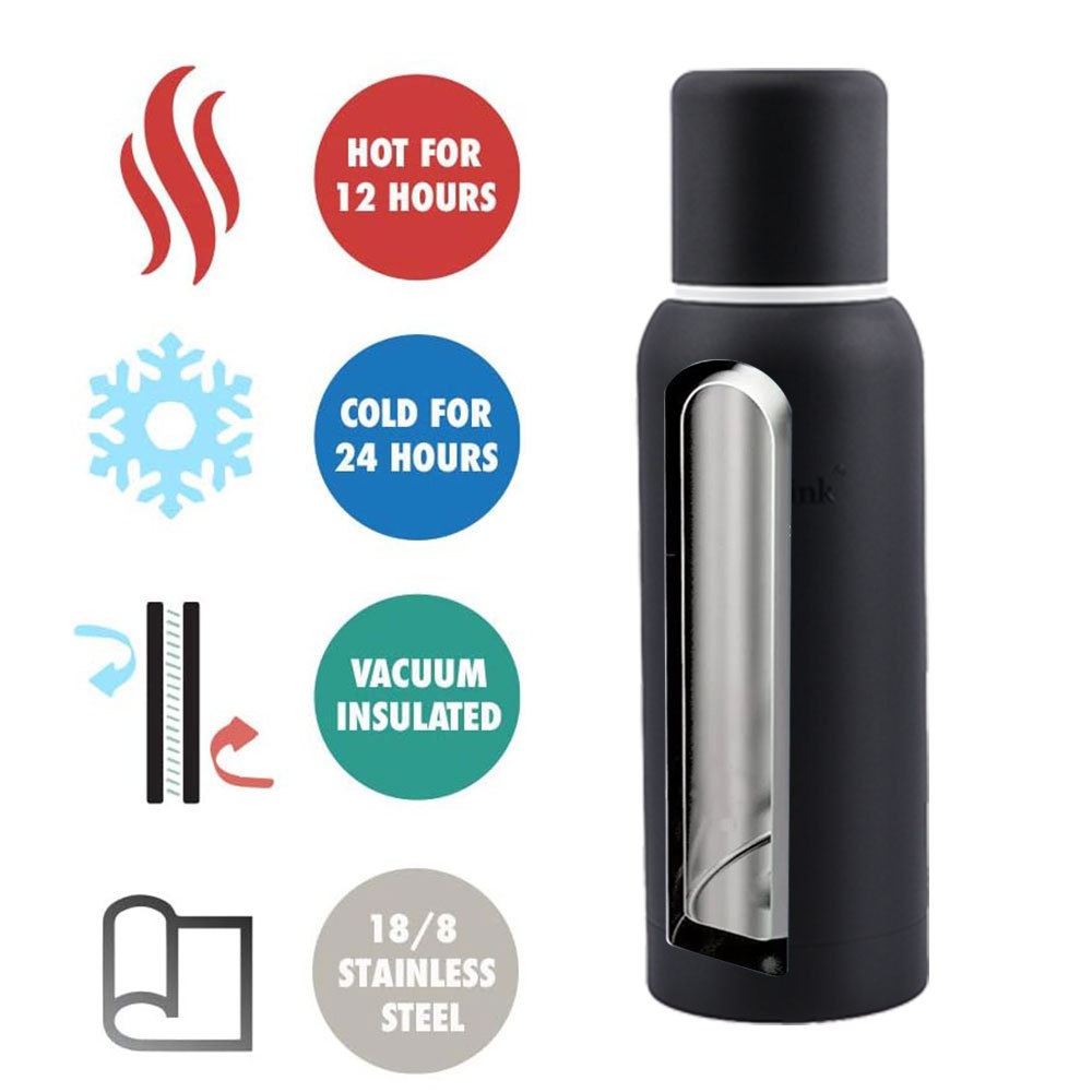 Credrink 25oz Insulated Stainless Steel Thermos for Hot & Cold Beverages with Leak Proof Lid & Built-in Cup Triple Wall Insulation Hot 24 Hrs Perfect for Coffee Tea Dishwasher Safe