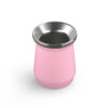 Чашка Credrink 8 унций для мате в стиле Месси, розовая, с двойными стенками, из нержавеющей стали, вакуумные чашки для чая мате