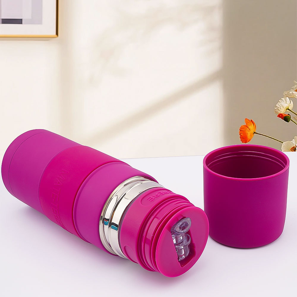 Termo para Yerba Mate Credrink – Mate Argentino 500ml – Termo para mate todo en uno – Mate thermos all in one – Este kit de mate automático negro de acero inoxidable es ideal para tereré y té