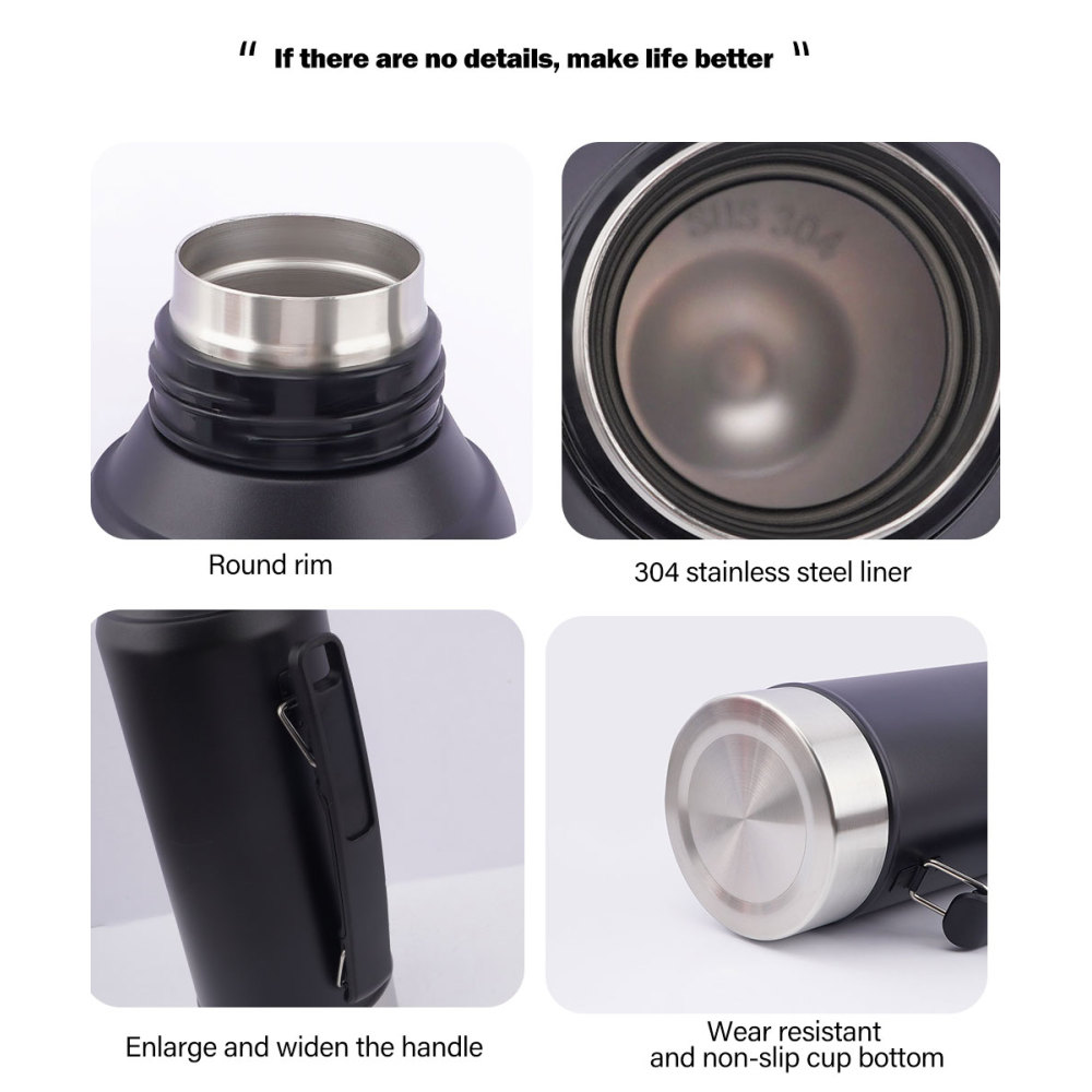 Termos premium Credrink de 1.2 l (40 oz) con pico de ultraprecisión, tapa de acero inoxidable resistente al calor y mango ergonómico, perfecto para mate, café, té y actividades al aire libre