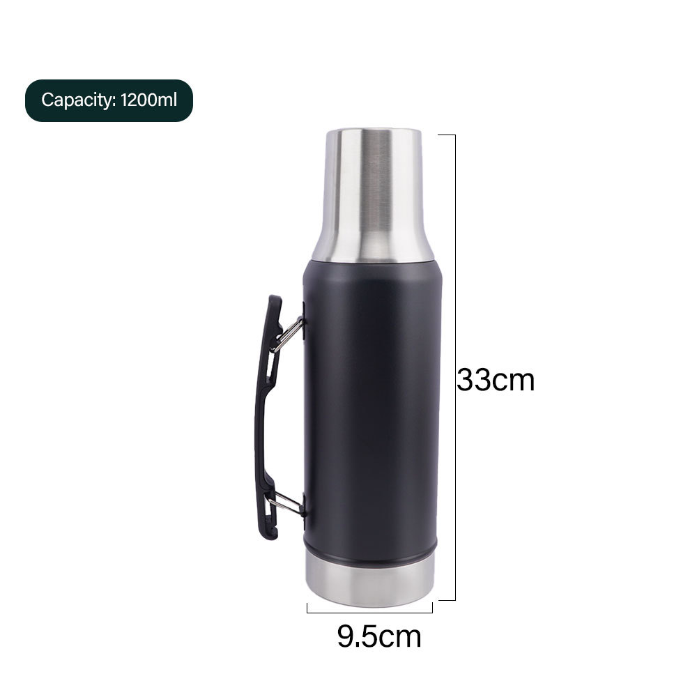 Termos premium Credrink de 1.2 l (40 oz) con pico de ultraprecisión, tapa de acero inoxidable resistente al calor y mango ergonómico, perfecto para mate, café, té y actividades al aire libre