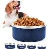 Credrink 66oz Insulated Dog Bowl Double Wall Stainless Steel Dog Food Dish Non-Slip Spill Proof Dishwasher Safe Cat Bowl Water Bowl for Feeding Large Medium Small Pets