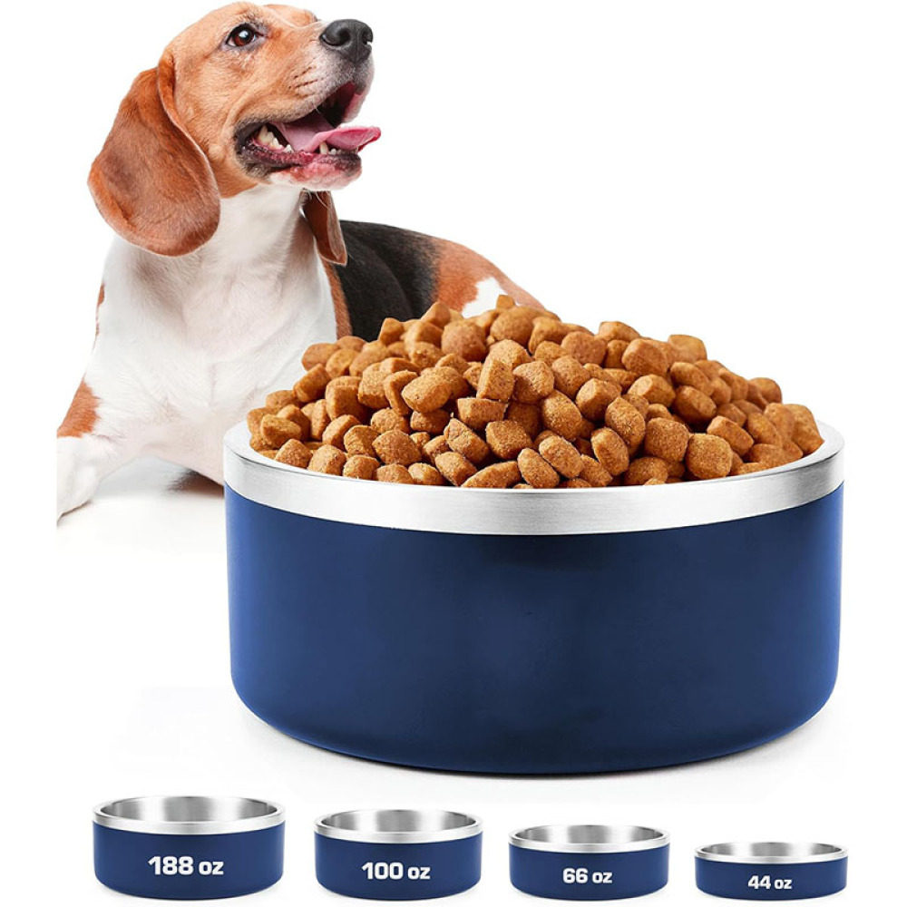 Credrink Gamelle isotherme pour chien à double paroi en acier inoxydable - 66 l - Antidérapante - Anti-déversement - Lavable au lave-vaisselle - Gamelle pour chat - Gamelle pour nourrir les animaux de compagnie de grande, moyenne et petite taille