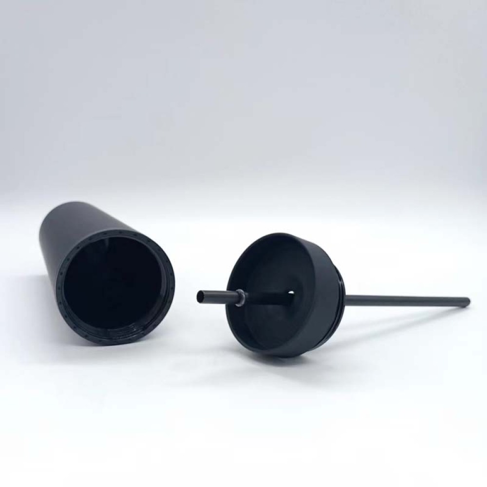 Vente en gros directe d'usine de Credrink Gobelets minces multicolores avec couvercles et paille Gobelet en acrylique à double paroi de 16 oz Gobelets minces mats hauts