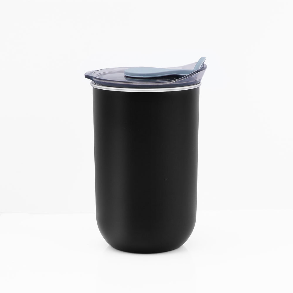 Credrink Mini mignon gobelet à vin 300 ml à double paroi intérieure en acier inoxydable et extérieur en plastique tasse à café thermos gobelets de voyage