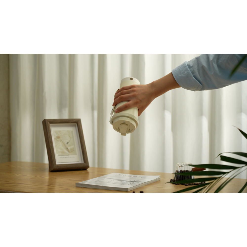 Credrink Tasse à café isotherme automatique en acier inoxydable à double paroi avec couvercle, tasse thermos de voyage portable, tasse à café chaude et froide réutilisable