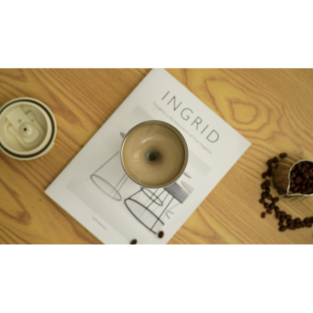 Credrink Tasse à café isotherme automatique en acier inoxydable à double paroi avec couvercle, tasse thermos de voyage portable, tasse à café chaude et froide réutilisable