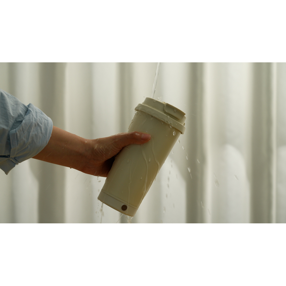 Credrink Tasse à café isotherme automatique en acier inoxydable à double paroi avec couvercle, tasse thermos de voyage portable, tasse à café chaude et froide réutilisable