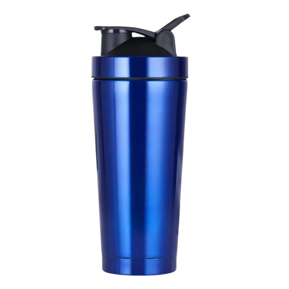 Bouteille shaker améliorée Credrink pour mélanges de protéines, bouteille shaker pour protéines avec rangement pour poudre, bouteille shaker en acier inoxydable avec fouet métallique, sans BPA, conception anti-fuite