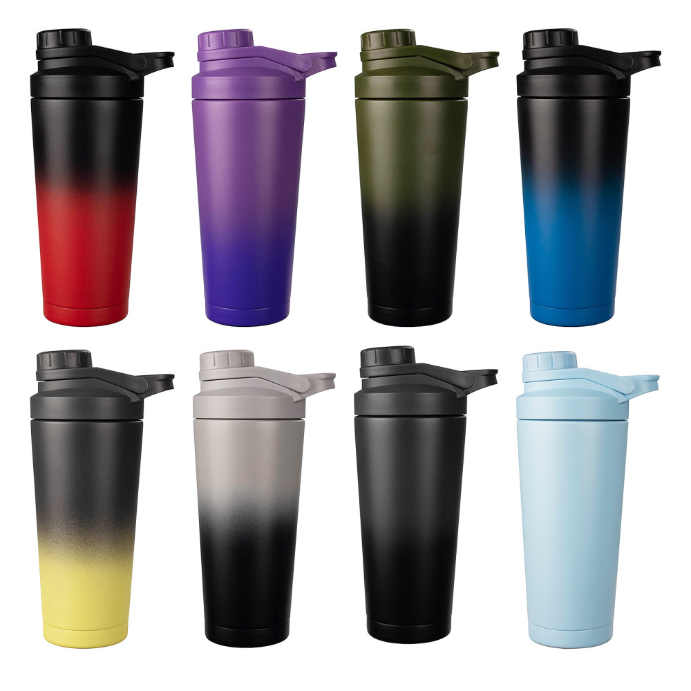 Bouteille shaker en acier inoxydable Credrink avec conception silencieuse - Bouteille shaker en métal isolée brevetée de 24 oz pour mélanges de protéines et pré-entraînement 100 % étanche