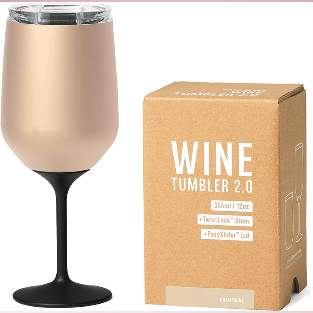 Vaso de vino al por mayor directo de fábrica Credrink 2.0 NUEVO diseño galardonado con tallo desmontable Copa de vino de acero inoxidable de primera calidad con tapa Vaso con triple aislamiento Capacidad de 12 oz Gran regalo