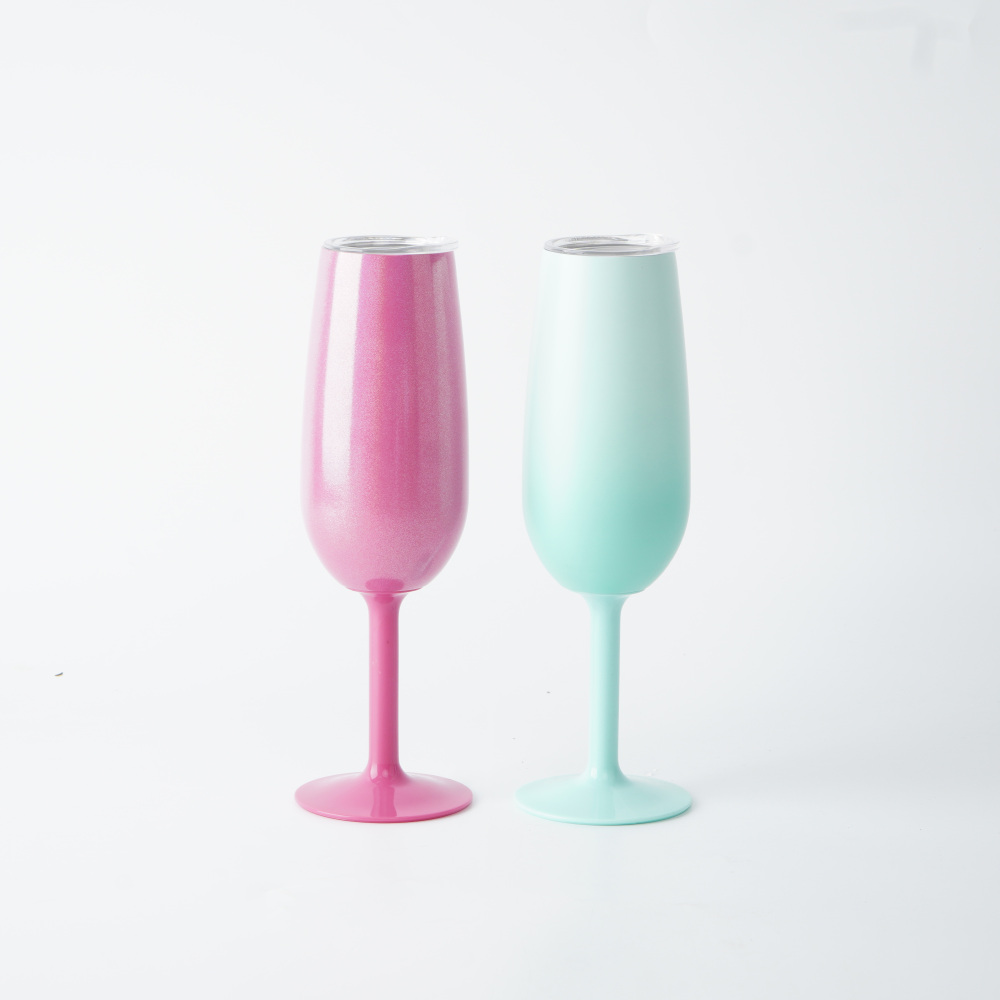 Credrink  Factory Direct wholesale Custom logo print double wall stainless steel vacuum champagne flute Award-winning Design with Detachable Stem