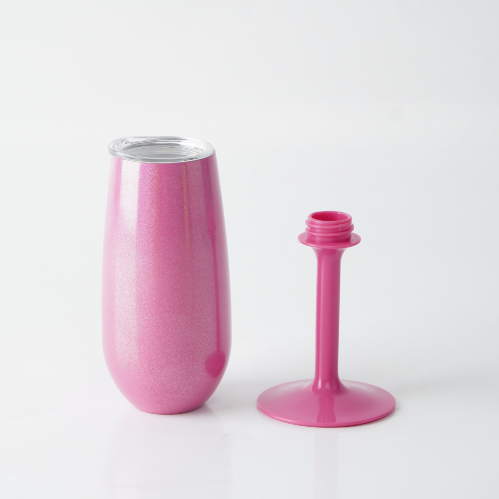 Credrink Factory Direct wholesale Custom logo print double wall stainless steel vacuum champagne flute Award-winning Design with Detachable Stem