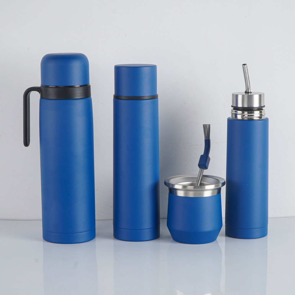 Credrink factory wholesale Yerba Mate thermos kit 0.75/1.0L mate thermos with 8OZ mate Cup Stainless Steel AUTOMate flask with Bombillas Double Wall Vacuum Insulated Yerba Auto-Mate Gourd bottle Unique Mate Cup plus thermo And Bombilla Set