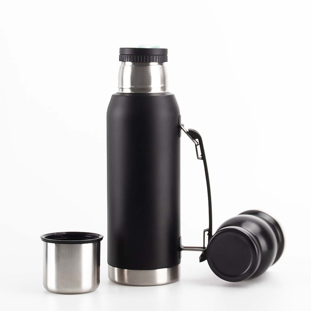 Credrink Complete Yerba Mate Set - термос 1 л с ручкой и чашка из тыквы Mate на 8 унций с бомбильей и щеточкой для чистки в комплекте - все из высококачественной нержавеющей стали 304 18/8