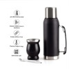 Credrink Complete Yerba Mate Set - 1L thermos with handle & 8oz Modern Mate Gourd cup with Bombilla and Cleaning Brush Included - All Premium Quality 304 18/8 Stainless Steel