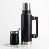 Ensemble complet de maté Credrink - Grand thermos de 1300 8 ml et tasse à maté moderne de 304 ml, Bombilla et brosse de nettoyage incluses - Tout en acier inoxydable 18 8/XNUMX de qualité supérieure