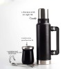 Ensemble complet de maté Credrink - Grand thermos de 1300 8 ml et tasse à maté moderne de 304 ml, Bombilla et brosse de nettoyage incluses - Tout en acier inoxydable 18 8/XNUMX de qualité supérieure