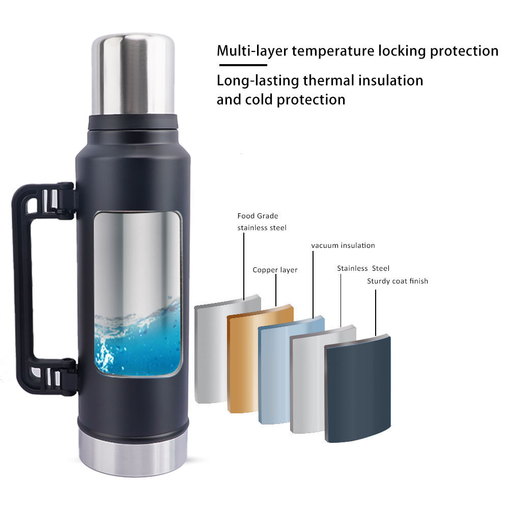 Credrink Complete Yerba Mate Set - термос 1 л с ручкой и современная чашка для мате объемом 8 унций - все из нержавеющей стали высшего качества 304 18/8