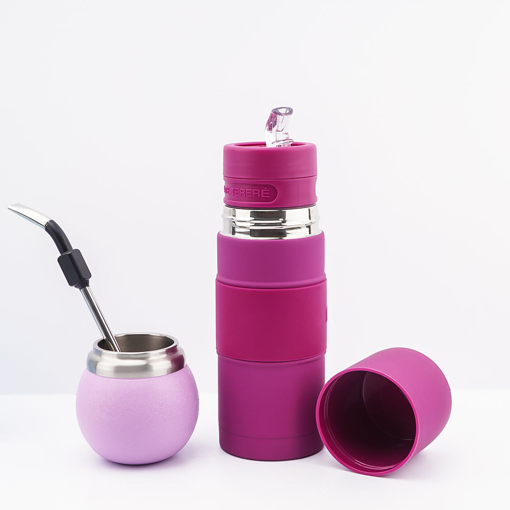 Ensemble complet de maté Credrink - Thermos de 500 ml et tasse à maté moderne de 120 ml, Bombilla et brosse de nettoyage incluses - Tout en acier inoxydable 304 18/8 de qualité supérieure