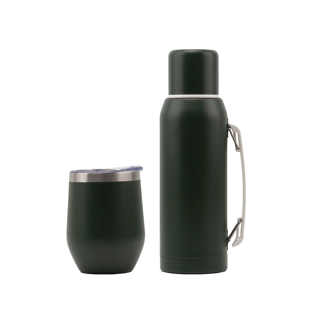 Credrink Complete Yerba Mate Set - 32oz&12oz Modern Mate Gourd Thermos Bombilla and Cleaning Brush Included - All Premium Quality 304 18/8 Stainless Steel
