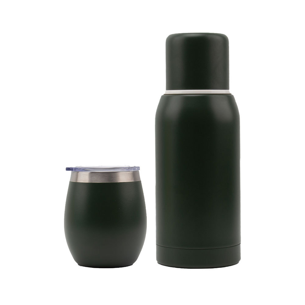 Credrink Complete Yerba Mate 세트 - 25oz & 8oz Modern Mate Gourd Thermos Bombilla 및 세척 브러시 포함 - 모든 프리미엄 품질 304 18/8 스테인리스 스틸