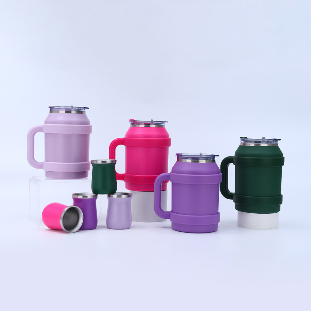 Credrink Complete Yerba Mate 세트 - 손잡이가 달린 대형 보온병 및 8oz Modern Mate 호박 컵, Bombilla 및 세척 브러시 포함 - 모든 프리미엄 품질 304 18/8 스테인리스 스틸