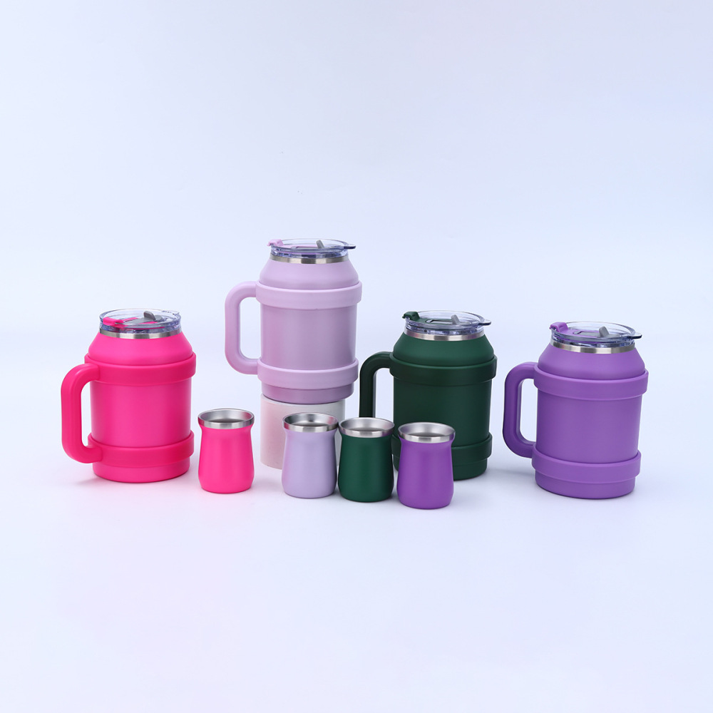 Credrink Complete Yerba Mate 세트 - 손잡이가 달린 대형 보온병 및 8oz Modern Mate 호박 컵, Bombilla 및 세척 브러시 포함 - 모든 프리미엄 품질 304 18/8 스테인리스 스틸