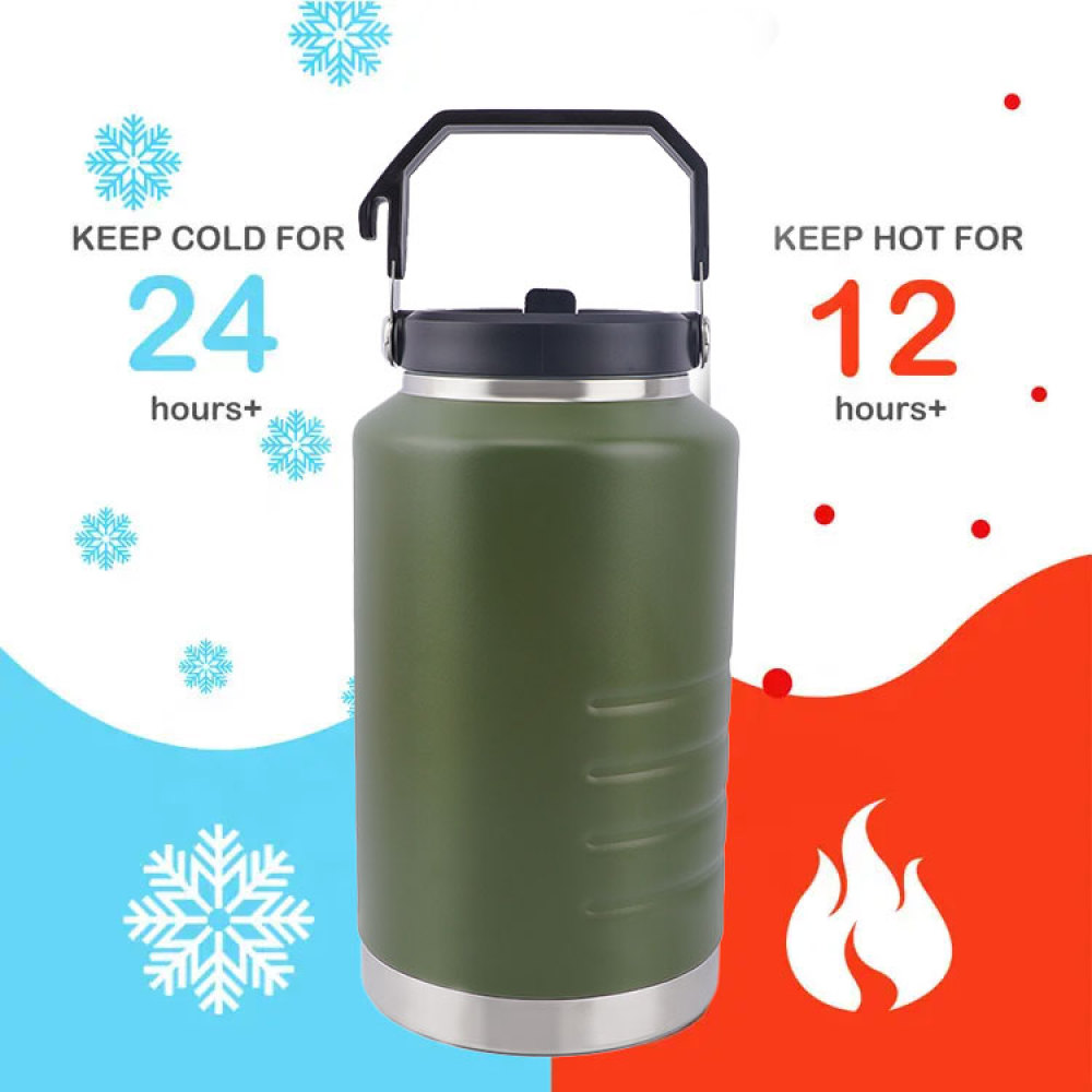 Ensemble complet de maté Yerba de Credrink - Thermos de grande capacité de 2 L avec poignée et tasse à maté moderne de 8 oz - Entièrement en acier inoxydable 304 18/8 de qualité supérieure