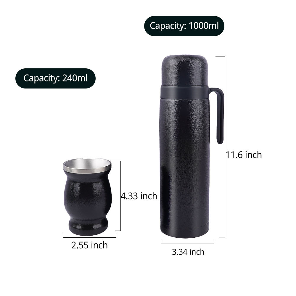 Credrink Complete Yerba Mate Set - 32 унции и 8 унций Modern Mate Gourd Thermos Bombilla и щетка для чистки включены - все из высококачественной нержавеющей стали 304 18/8